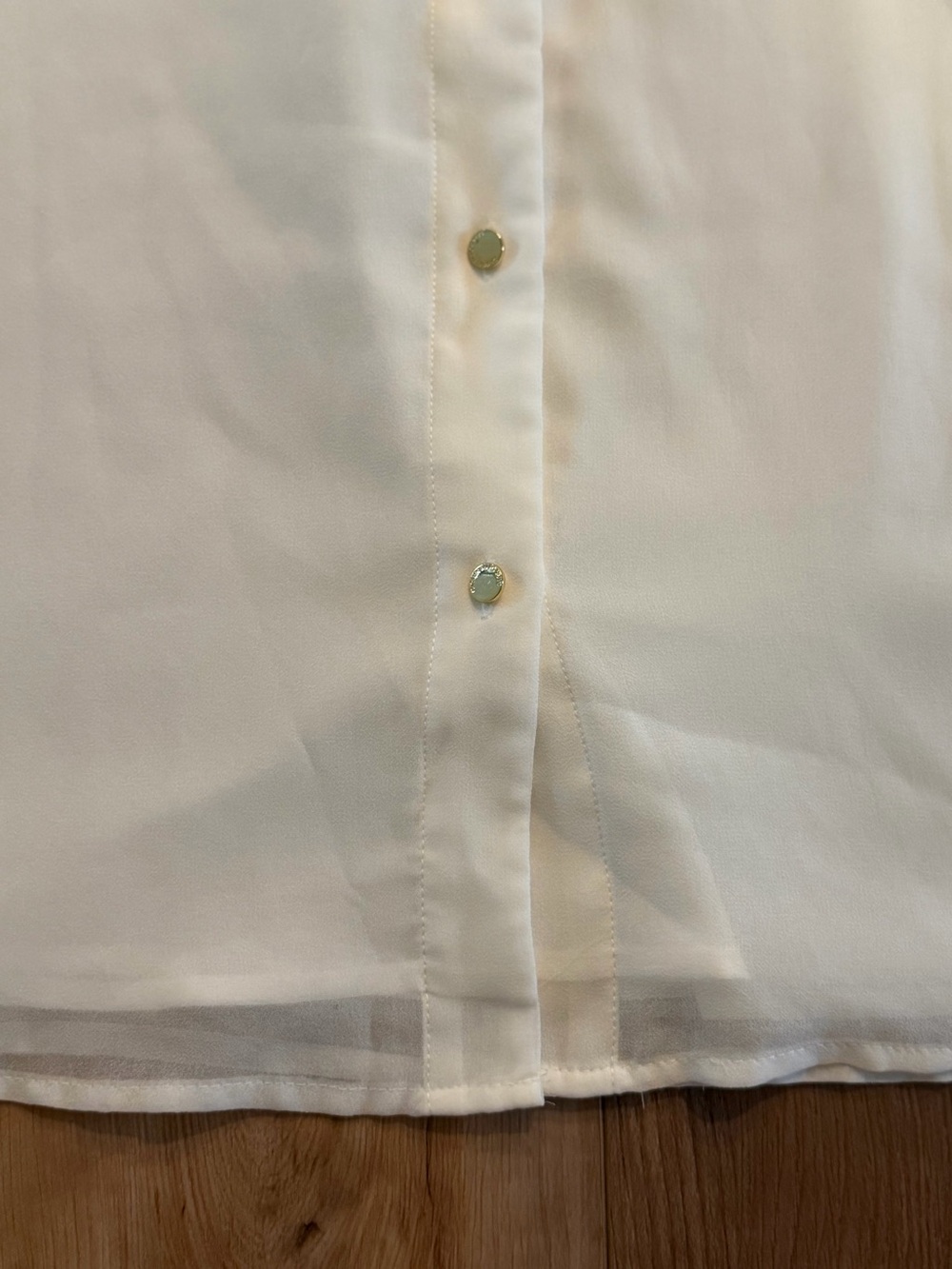 NWT Carmen Marc Valvo Ivory Ruffle Chiffon Blouse Women’s XL Coquette Workwear - Picture 5 of 10